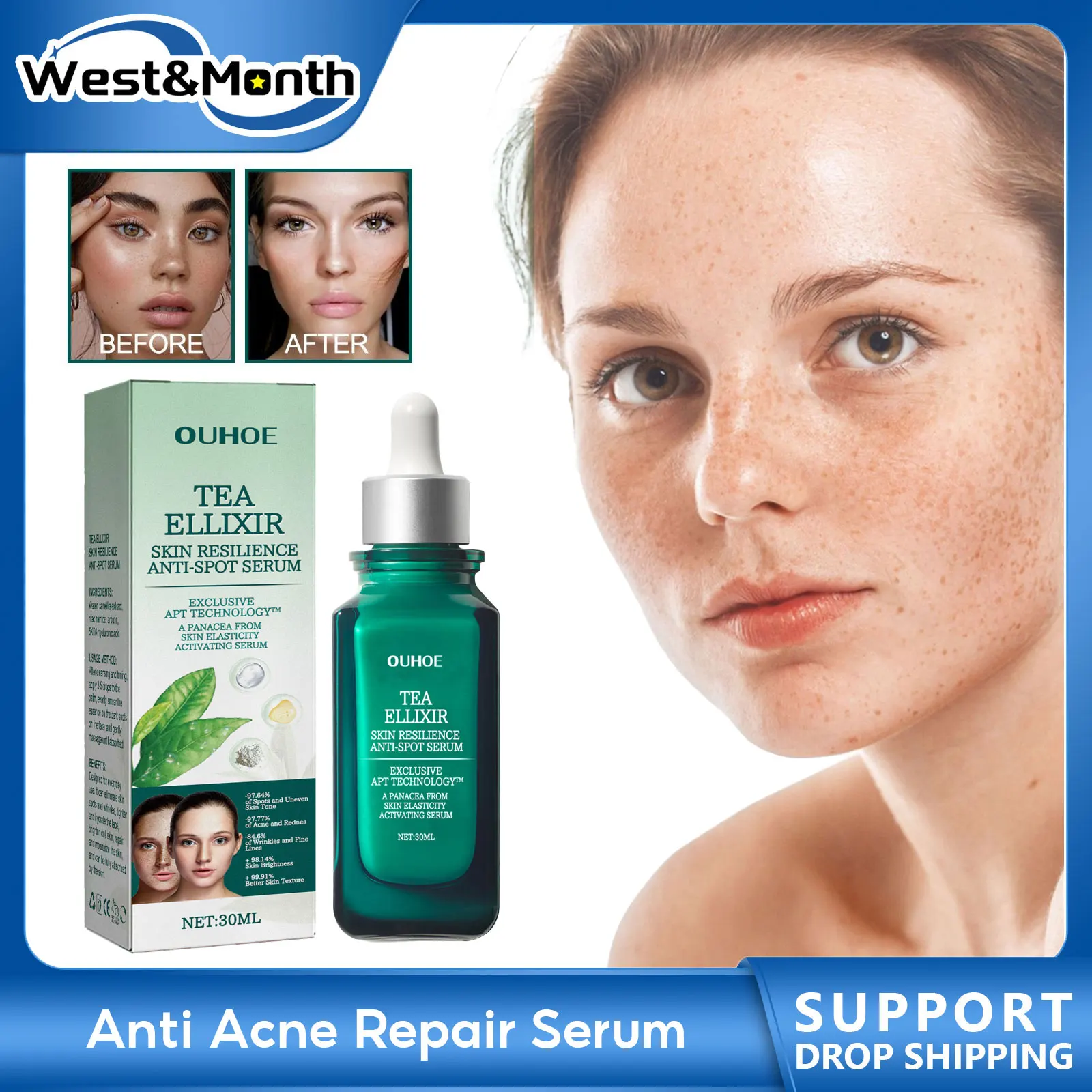 

Dark Spot Correcting Glow Serum Effective Whitening Fade Pigmentation Melasma Melanin Skin Brightening Freckle Remover Essence
