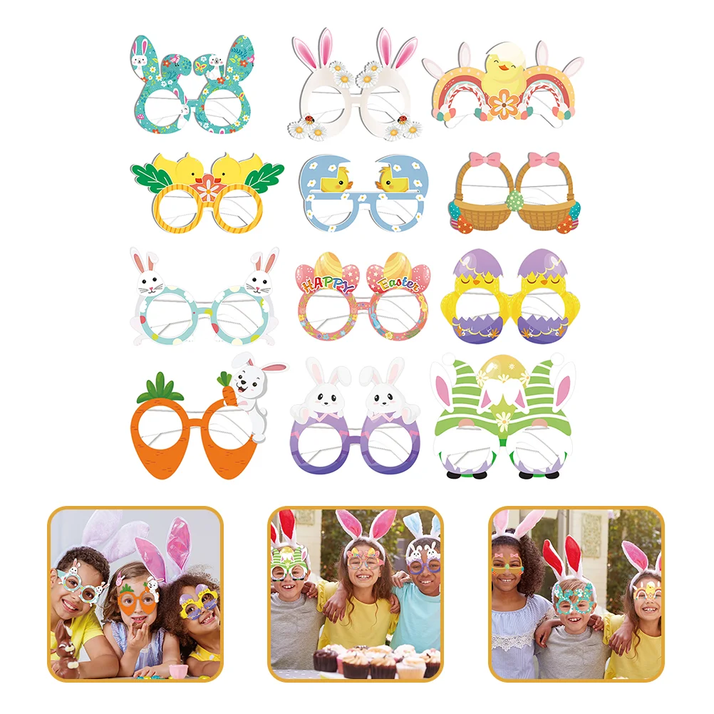 

Easter Glasses Party Eyeglasses Photo Bunny Eyewear Favors Funny Booth Fillers Stuffers Basket Egg Decorations Happy Frame Paper