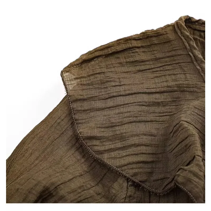 Женские рубашки в стиле ретро с оборками по краям шифоновые блузки на завязках