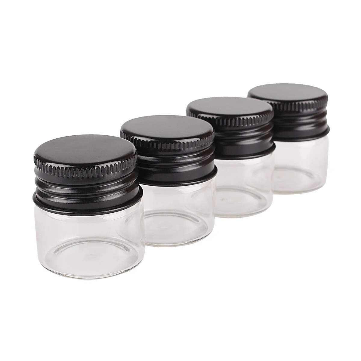 

10ml 30*30mm Glass bottles with Black Aluminum Caps Potion bottles Glass vessels Glass bottle for Wedding party