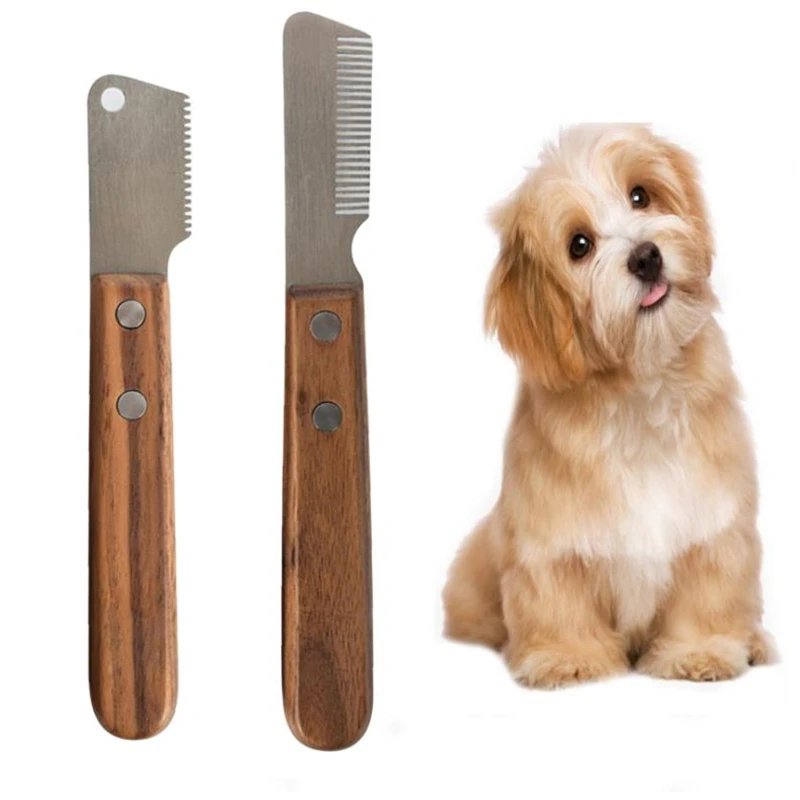 

Professional Dog Shedding Comb Wooden Handle Removal Pet Hair Brush Cleaning Pluck Excess Undercoat Grooming Tool Accessories