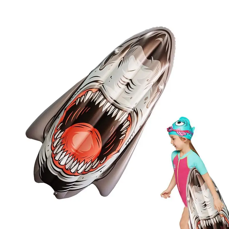 

Надувная доска для серфинга, безопасный, удобный, стабильный, Акула, плавающий коврик с 2 ручками, реалистичный поплавок для тела для озер, океанов