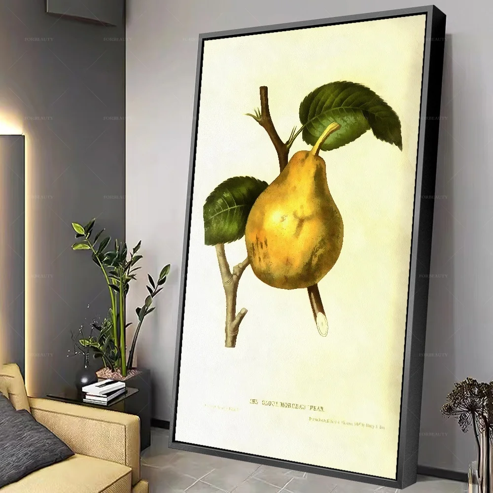 

Forbeauty Yelow Печать на холсте с изображением груши, водонепроницаемая и легкая Настенная картина маслом, постер для декора комнаты