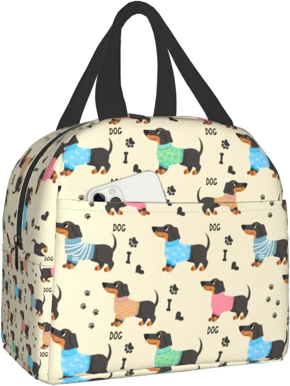 

Dachshund Lunch Bag Insulated Lunch Box Washable Lunch Container Cooler Tote Bag Reusable Lunch Box Lightweight Meal Prep Box