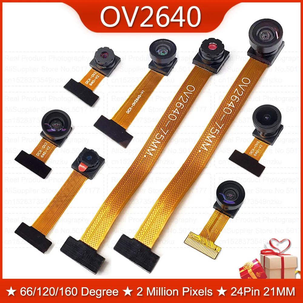OV2640 Camera Module for ESP32-CAM 2 Million Pixels 66 120 160 Degree Next 850nm Night Vision 24PIN 0.5MM Pitch 2MP 21MM 75MM