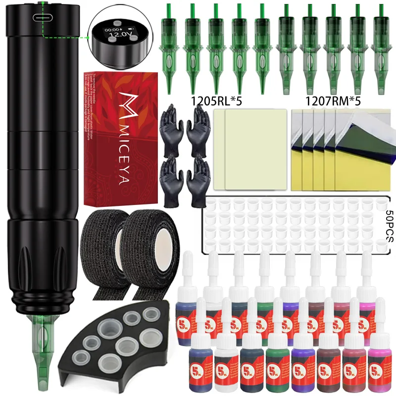 Профессиональный роторный беспроводной набор ручек для татуировки