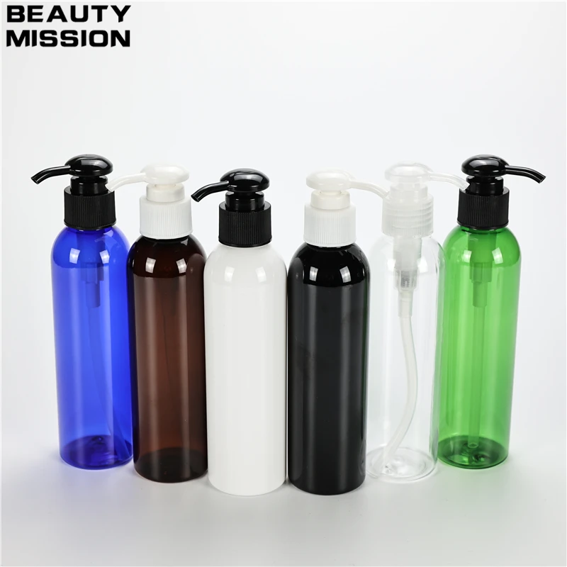 

Multicolor 180ML X 30 Liquid Soap Plastic Packaging Bottles With Round Lotion Pump Travel Size Shampoo Shower Gel Plastic Bottle