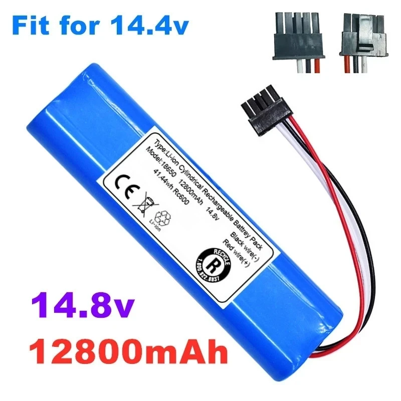 

100% новый. Литиевый аккумулятор 14,8 в, 12800 мАч, 18650, подходит для viomi V2 pro, vrvclmb21b и Xiaomi styj02ym.