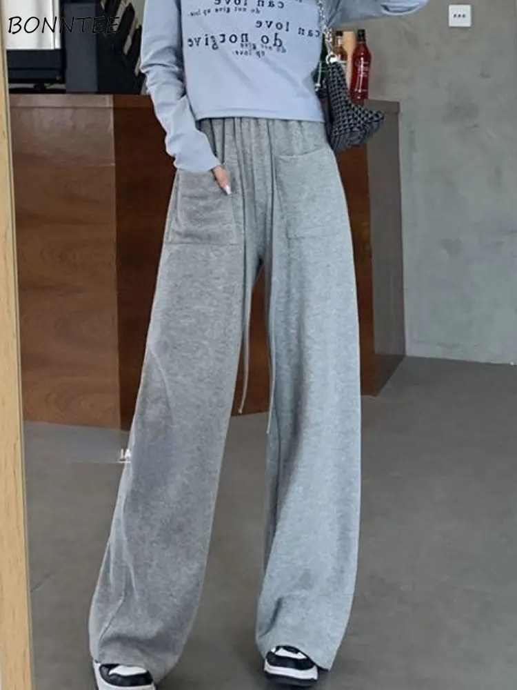 

Брюки Женские однотонные с высокой талией, прямые универсальные классические модные подростковые брюки в пол, Ulzzang Ins, на весну