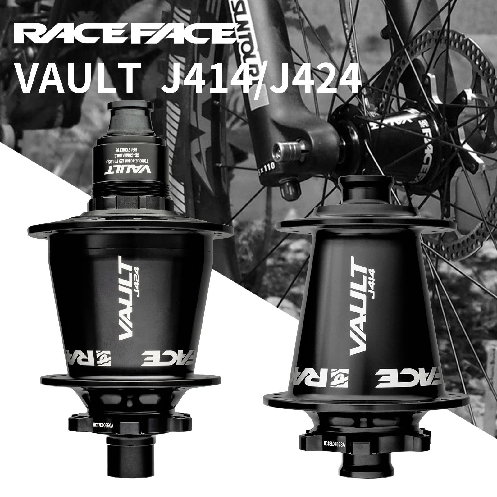 Фото Ступица RACEFACE Vault J-Bend — втулки 32H J414/J424 15x110 12x148 32H xD Freehub 6-болтовый комплект 60T F/R №2