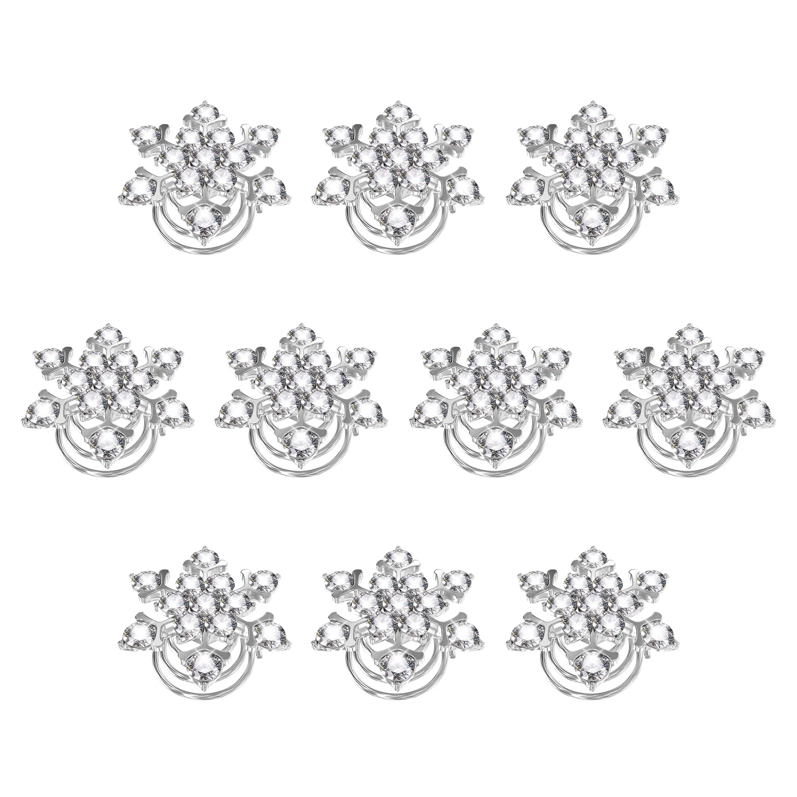 

10 Pcs Snowflake Spiral Hair Pin Clips Accessories Christmas Girls Tiara Rhinestone Crystal Jewellery Women