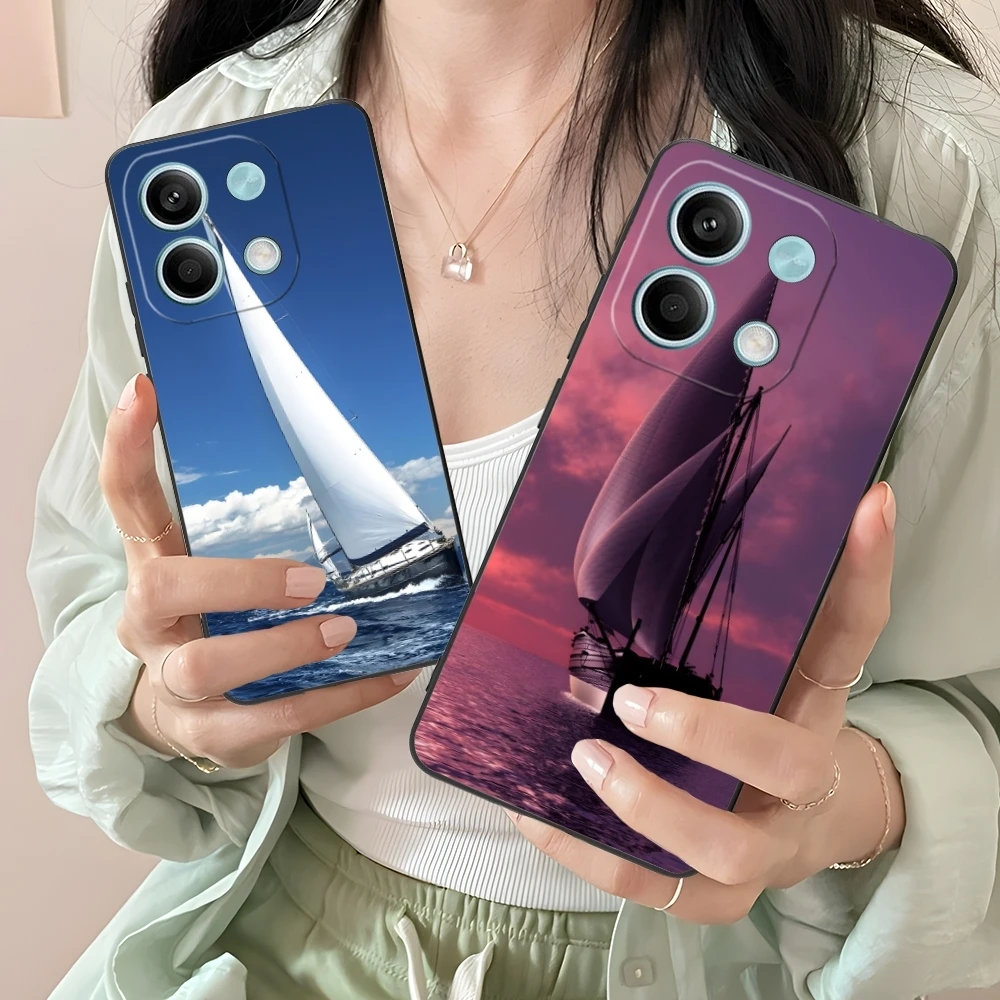 Чехол для мобильного телефона с изображением парусника Xiaomi Redmi Note 13 12 11 10 9 8 7 6 S A Pro