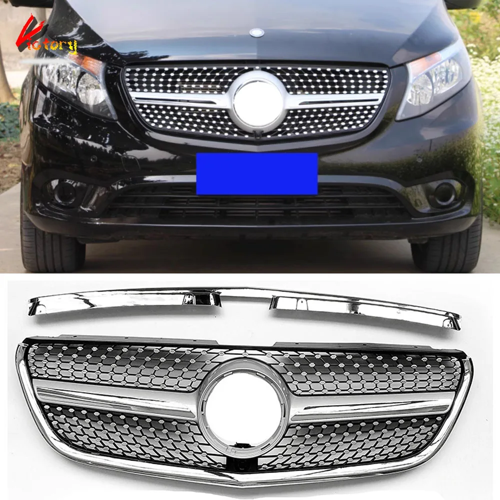 

Для Mercedes Vito W447 2016 2017 2018 2019 2020 гоночная решетка Diamond Star, передняя решетка, внешнее украшение автомобиля, аксессуар из АБС-пластика