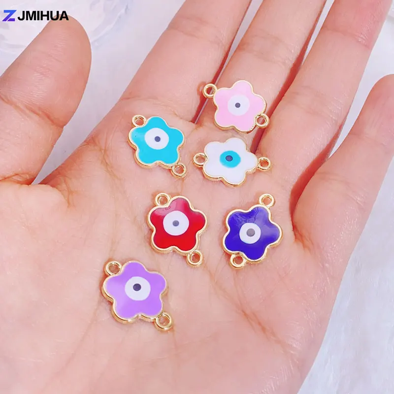 

15pcs Enamel Evil Eye Connectors Charms For Jewelry Making Supplies Findings DIY Handmade Women Bracelets Anklets Accessories