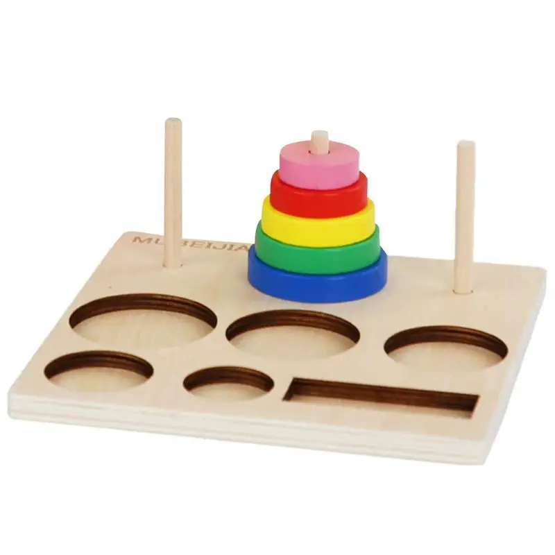

Деревянная Радужная башня в ханом, пазл, детские игрушки, пирамида, вложенная форма, игры Монтессори, Игрушки для раннего развития для детей