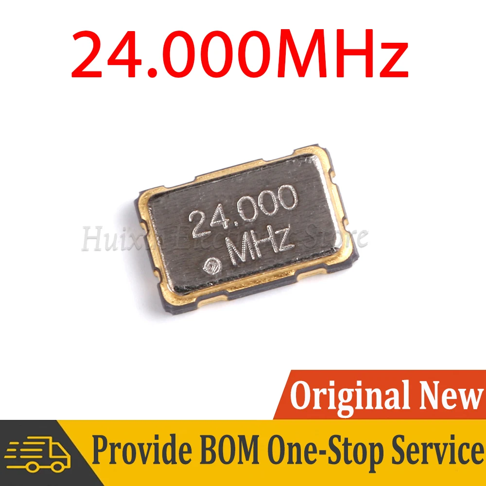 

2pcs SMD Passive Crystal Oscillator 24.000mhz 24MHz 24M ±25PPM 3.3V Quartz Crystal Resonator 5.0*3.2mm 4 Pins smd 5032