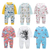 new newborn baby boys girl romper elephant floral printed long sleeve winter cotton romper kid jumpsuit playsuit outfits clothes