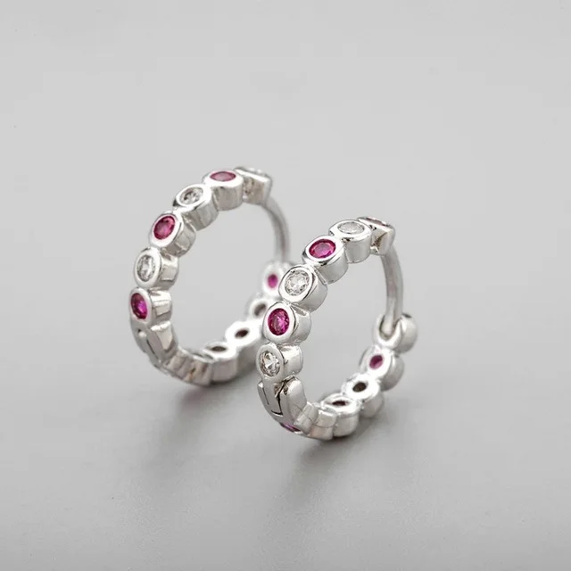 

Minimalism Girl's Rainbow Small Hoop Earrings Mini Round Circle Earrings Zircon Tiny Huggies Piercing Trendy Jewelry Thin Hoops