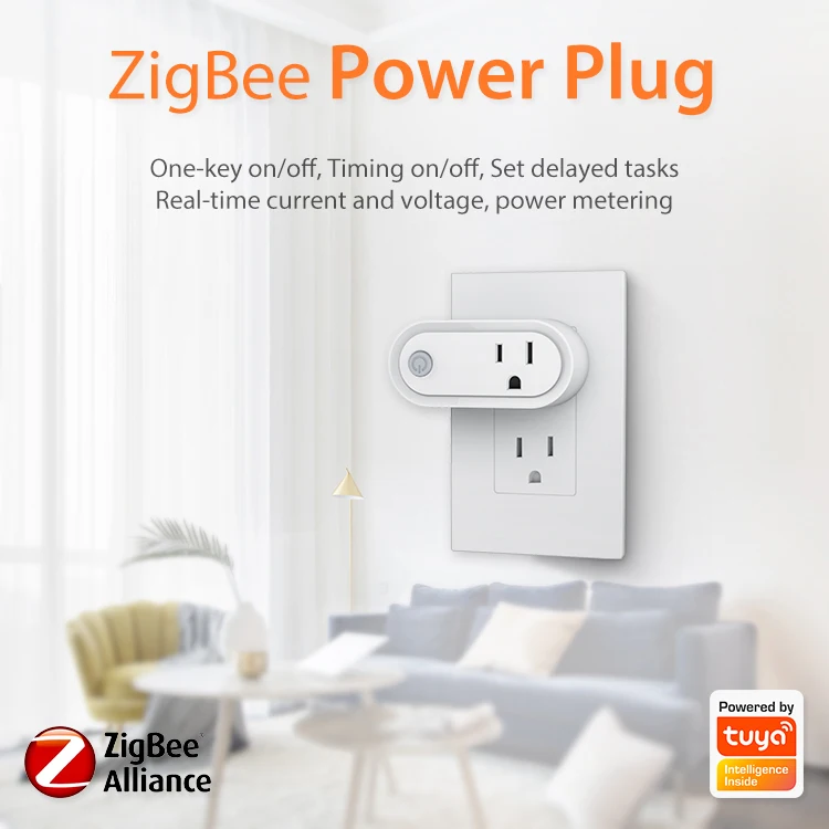 

Smart Wifi Plug 15a Zigbee 3.0 Tuya Multiple Plug Wireless Home Appliance With Power Monitor Function Smart Home Accessories