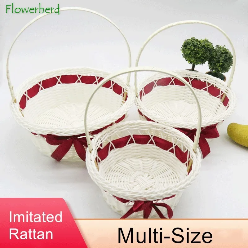 

Свадебная ручная фотография из ротанга, портативная фотография, свадебная корзина для цветов, свадебное украшение