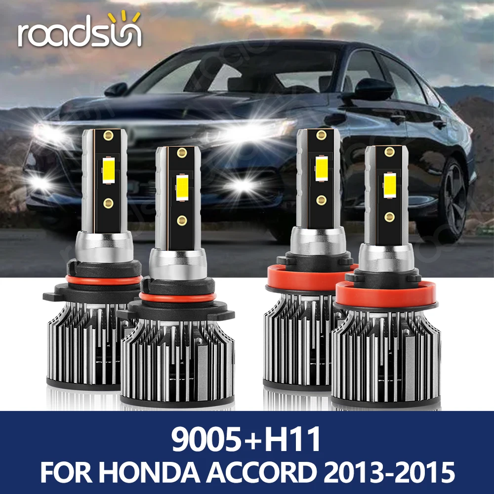 

roadsun LED Headlight 100W 20000LM Car Light HB3 9005 H11 High Low Beam Bulb Kit 12V 24V for Honda Accord 2013 2014 2015
