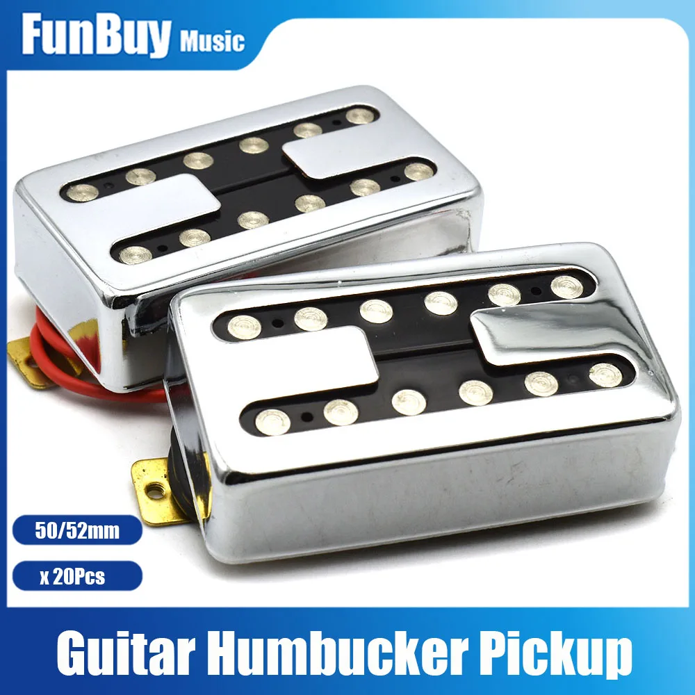 

H Type 6 Strings Humbucker Electric Guitar Pickup 50mm/52mm Pickup for LP Style Electric Guitar Brass Cover Pickup
