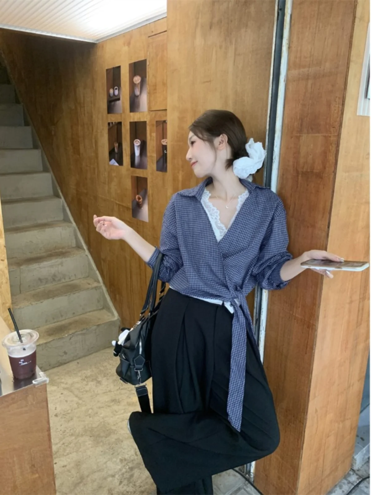 Корейская серия комплект из двух предметов женский осень 2024 новая внутренняя