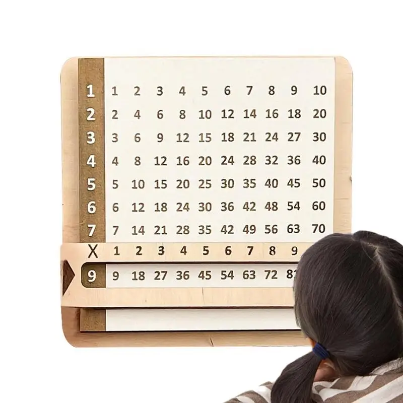 

Slidable Multiplication Tables Wooden Slidable Tables With Viewer Window Montessori Counting Board Game Anti-tear Wood
