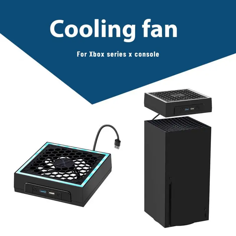 

Пылезащитный сетчатый охлаждающий вентилятор RYRA для игровой консоли Xbox серии X с RGB светодиодная подсветка радиатора для консолей XSX, игровые аксессуары