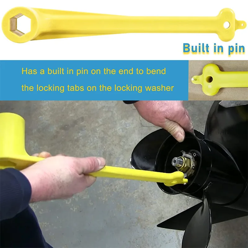 Полимерный пропеллерный ключ 1-1/16 дюйма гаечный 27 мм желтый для Mercury/Mercruiser/Alpha