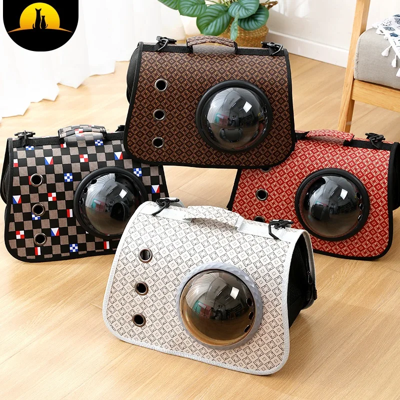 

Переноска для домашних животных, переносная воздухопроницаемая складная сумка, сумка для переноски кошек и собак, внешняя дорожная эргоном...