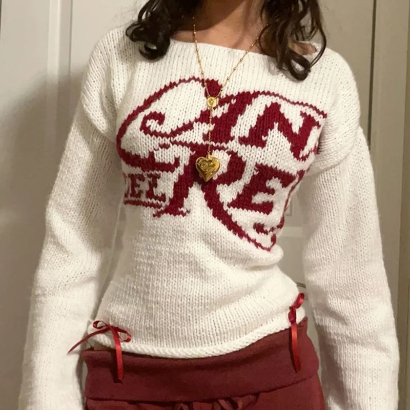 Женский однотонный пуловер в стиле Харадзюку