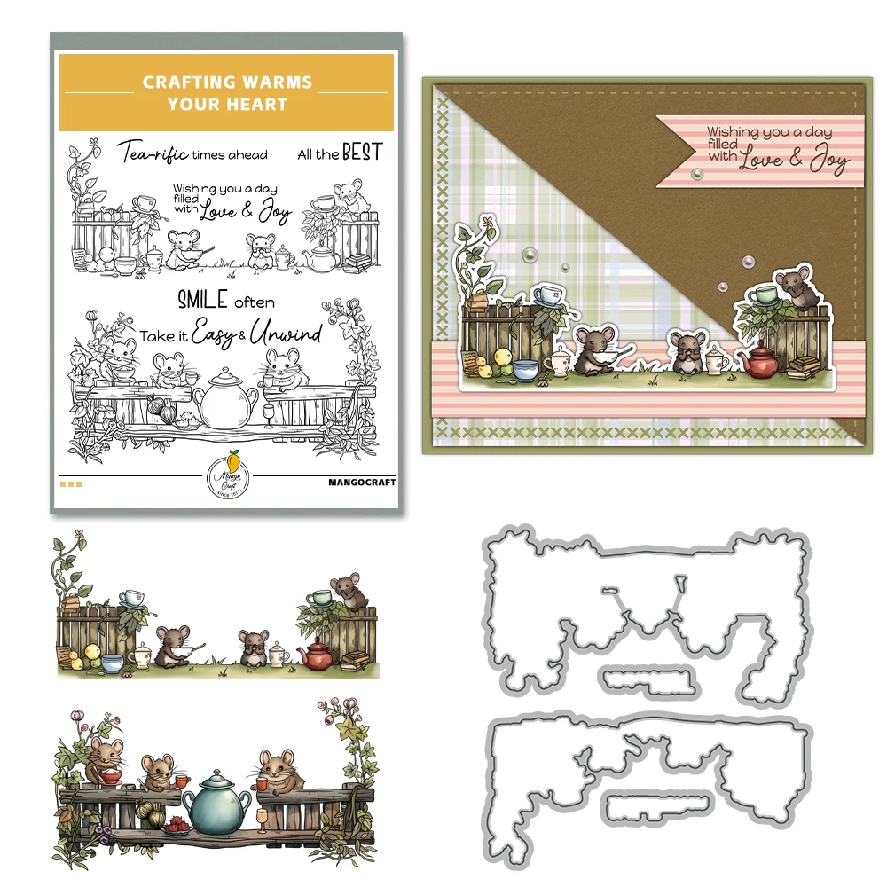 Милые Вырубные штампы в виде мыши саду Mangocraft прозрачные DIY принадлежности для