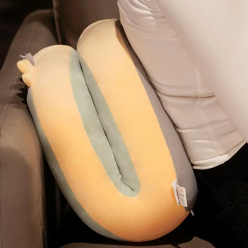 

Useful Hollow Design Easy to Clean Penguin Pattern Plush Nap Pillow Head Cushion Double Side Lunch Break Pillow Daily Use