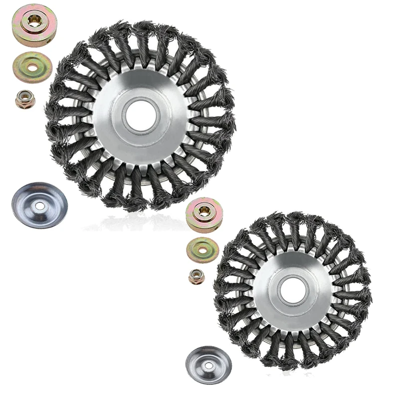 

Grass Trimmer Cutter Head With Cone Knotted Wire, Metal Lawn Mower Weeding Tray For Brush Cutter Attachment