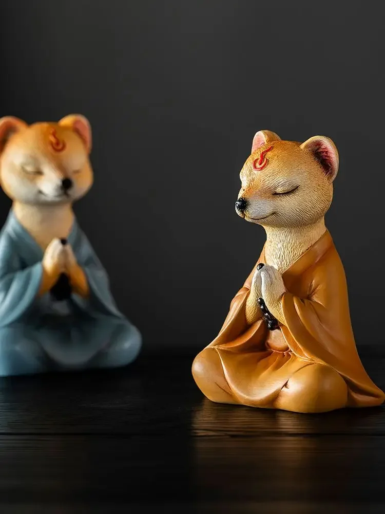 Украшение для офиса и стола в виде желтой лисы