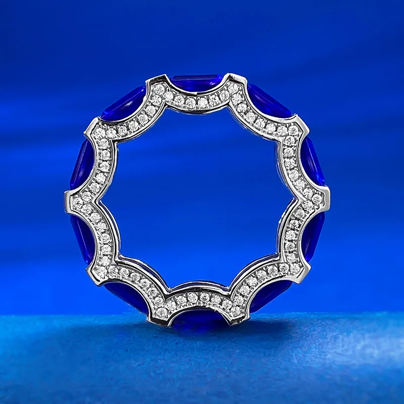 

Новое серебряное кольцо с бриллиантами S925 из Европы и Америки имитирует роскошное и роскошное ощущение Королевского синего кольца