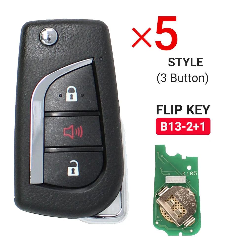 

5Pcs KEYDIY B13-2+1 Universal 3 Button B-Series KD Car Remote Control Key for KD900 KD900+ URG200 KD-X2 Mini for Toyota