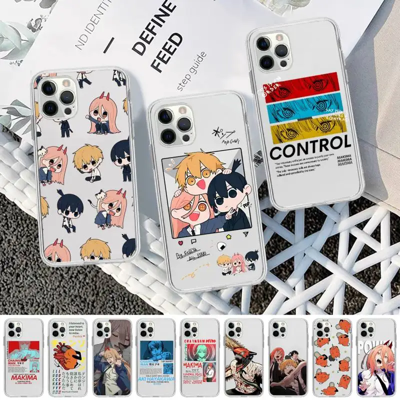 

Chainsaw Man Anime Makima Phone Case For iPhone 13 14 Pro Max XS XR 12 11 Pro 13 Mini 6 7 8 Plus Soft Clear Back Cover