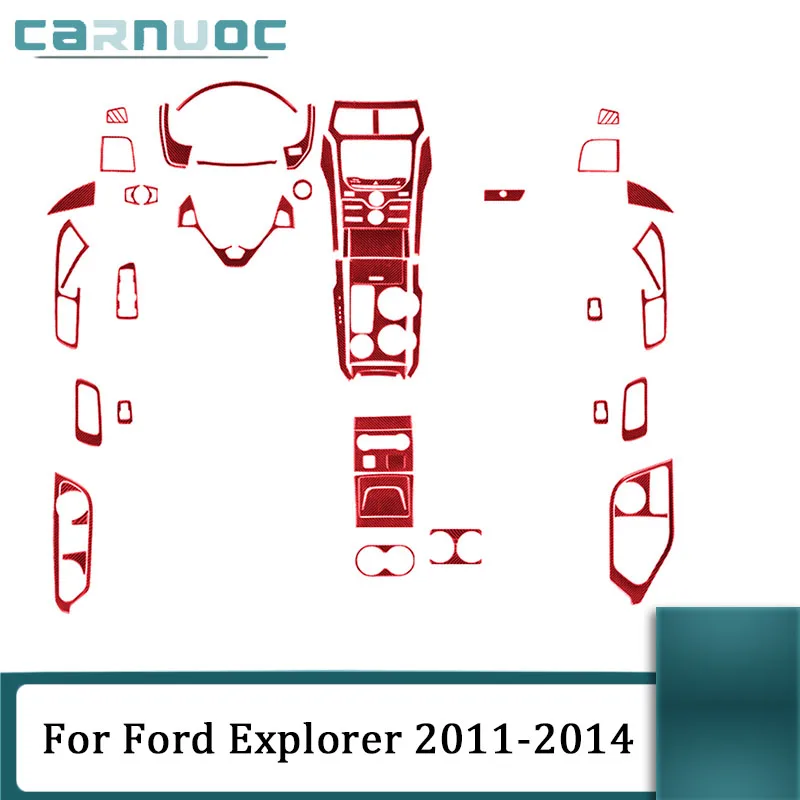 Для Ford Explorer 2011-14 с MyFord Touch без аудиосистемы Sony декоративные красные наклейки из