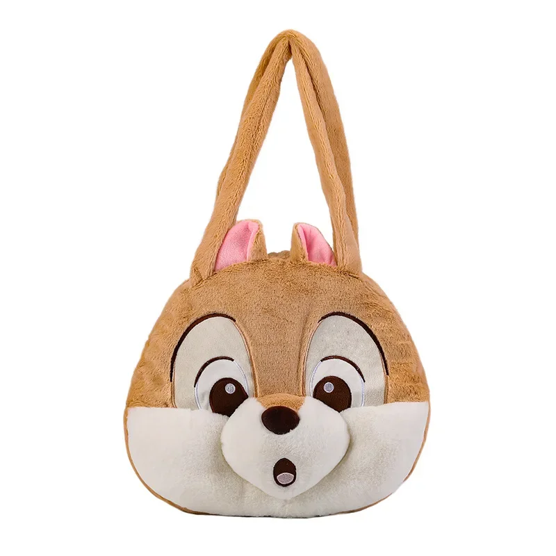 

Disney Chip&Dale Cute Women's Bag Tote Bag Girl Anime Cartoon Squirrel Plush Shoulder Bag Large Capacity Storage Zipper Handbag