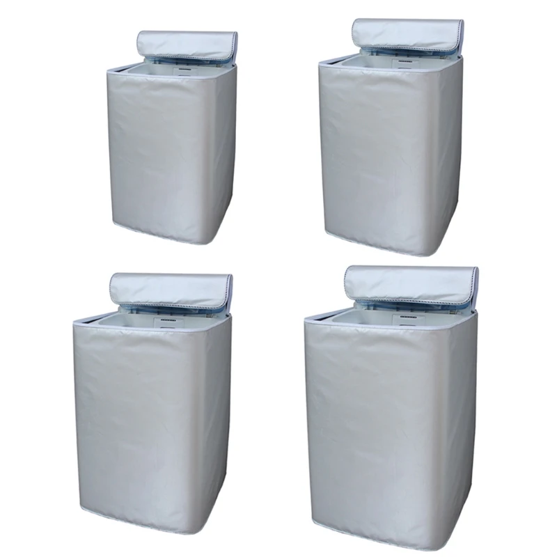 

Washing Machine Cover Polyester Waterproof Top Load Laundry Dryer Cover Sunscreen Laundry Silver Coating Dustproof Cover