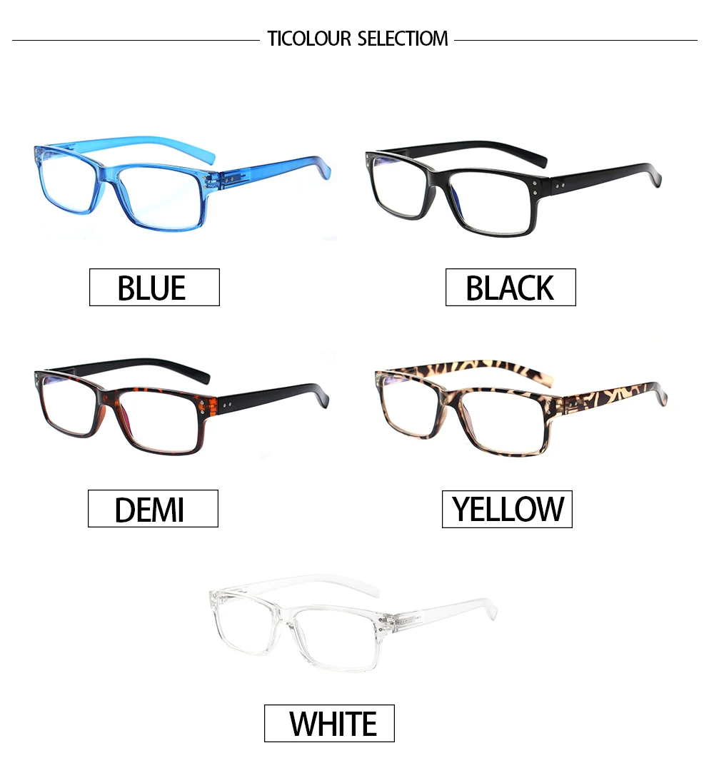 Прямоугольные очки для чтения женщин легкие высококачественные с защитой от
