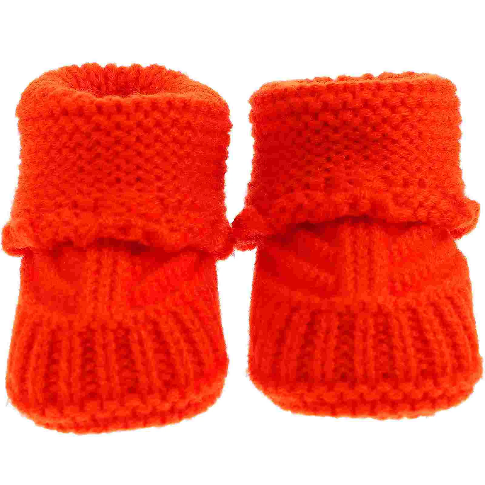 

1 Pair Baby Knitting Shoes Woolen Yarn Handmade Crochet Booties Infant Crochet Shoes