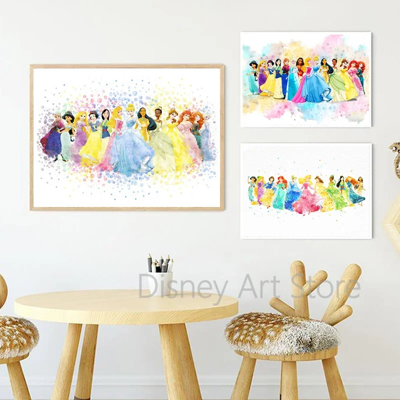 Акварельная принцесса Диснея художественные принты Жулучев искусственная холст