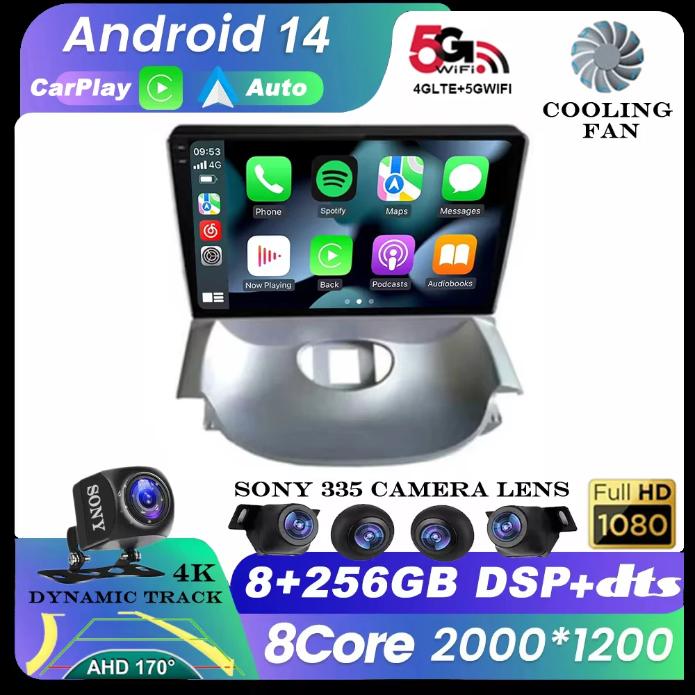 Android 14 для Peugeot 206 2004-2008 Citroen C2 2006-2013 Автомобильный радиоприемник Мультимедийный