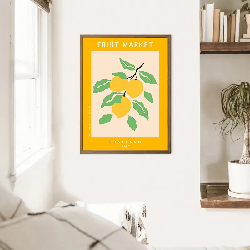 Colorful Cartoon Fruit Strawberry Lemon Tomato Printing Poster Abstract Food Decoration Canvas Painting Bedroom Wall Art Decor