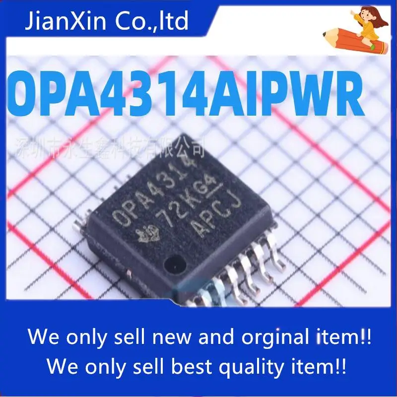 

10pcs 100% orginal new OPA4314AIPWR OPA4314 TSSOP14 low noise op amp
