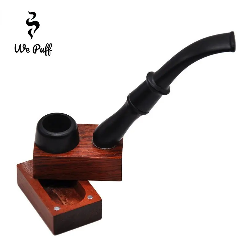 

WE PUFF 2022New Freestyle Ebony Tobacco Pipe Magnet Removable Filter Crank Smoking Pipes for Herbal Cigarette Accessories