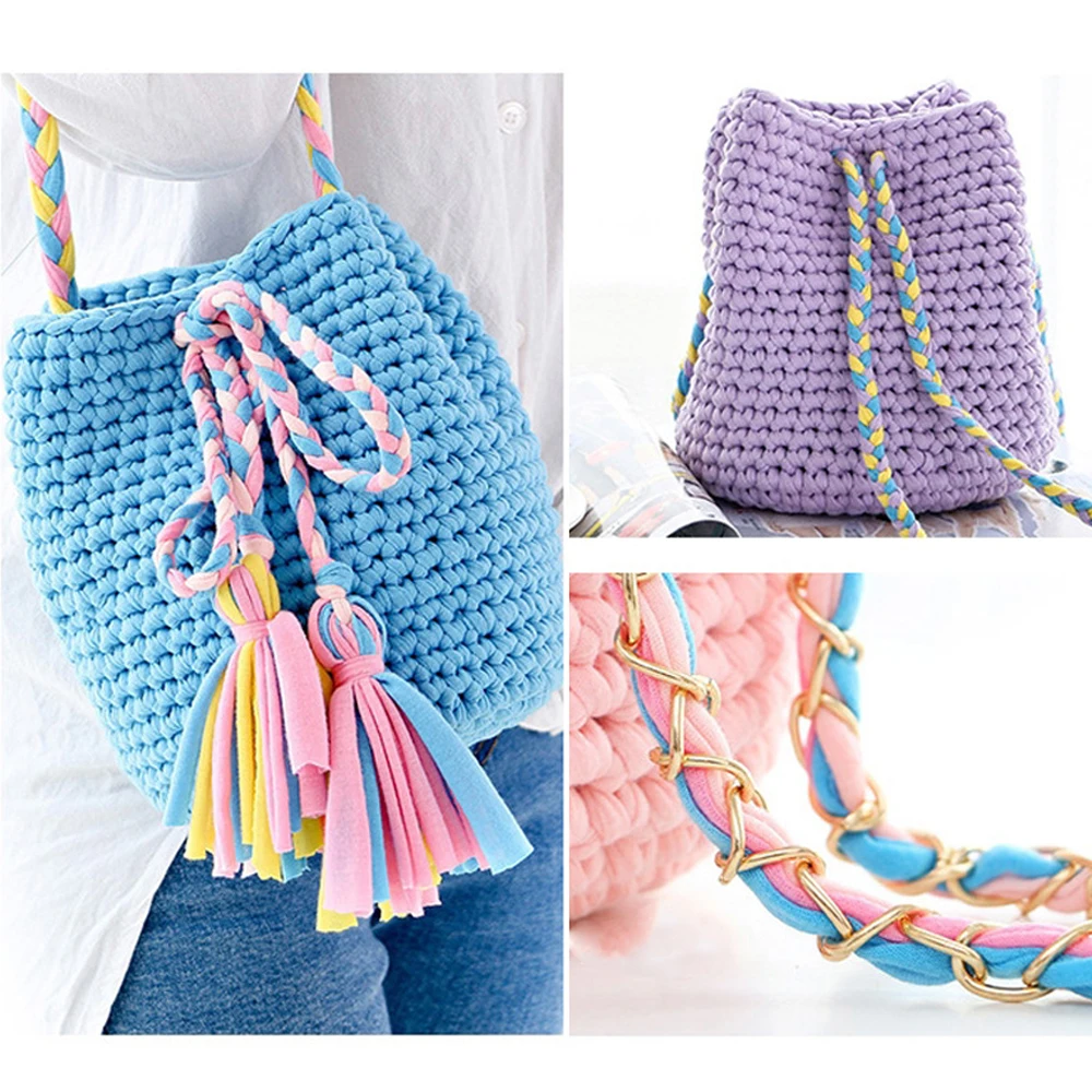 Цветная плетеная нить 30 м пряжа из мягкого полиэстера хлопчатобумажная для